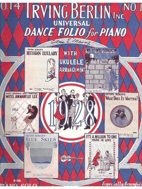 1928 Irving Berlin Universal Dance Folio No 14 Piano Ukulele Songbook